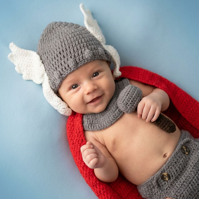 Baby Clothing Kit - Newborn Photography Props Thor Baby Costume
